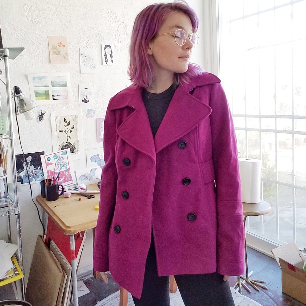 Magenta Victoria's Secret Wool Blend Coat